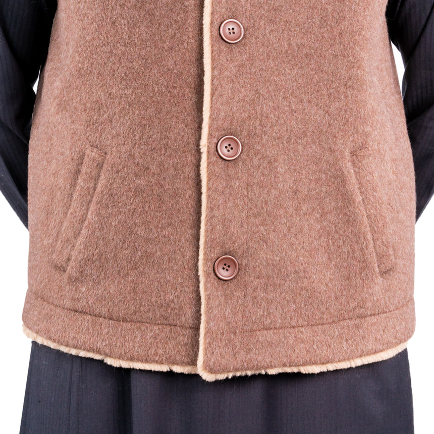 MANDARIN VEST -  ASH BROWN