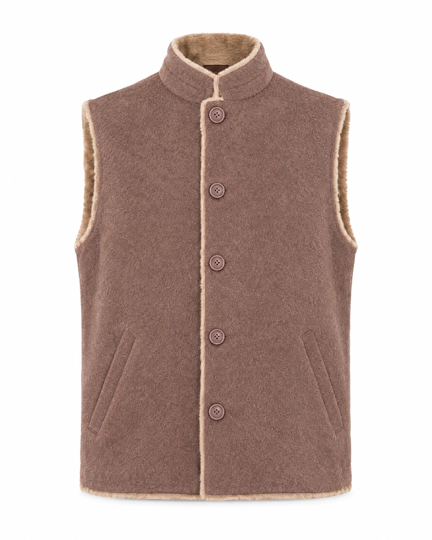 MANDARIN VEST -  ASH BROWN