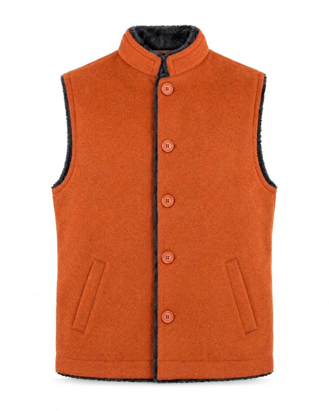 MANDARIN VEST -  BROWN